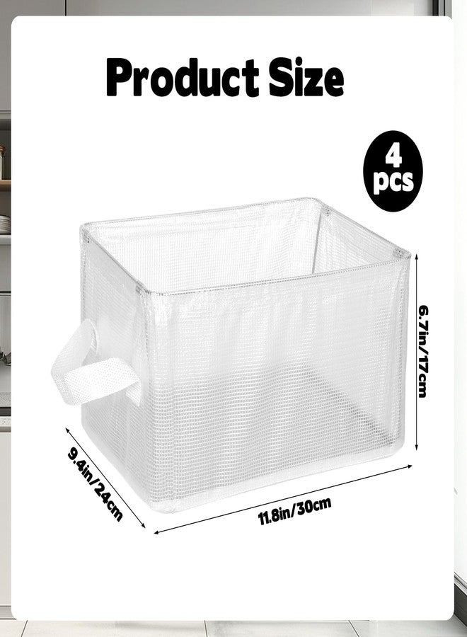 CebraBounze 4 Pack Collapsible Chest Freezer Organizer Bins with Portable Handles 11.8 x 9.4 x 6.7 Inch Food Storage Bins for Kitchen, Countertops, Cabinets, Fridge, Drinks, Fruits, Vegetable, Cereals - Image 2